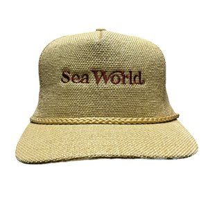 Vintage‎ Sea World Beige Hat Cap Snapback Rope Embroidered Souvenir Adult OSFA